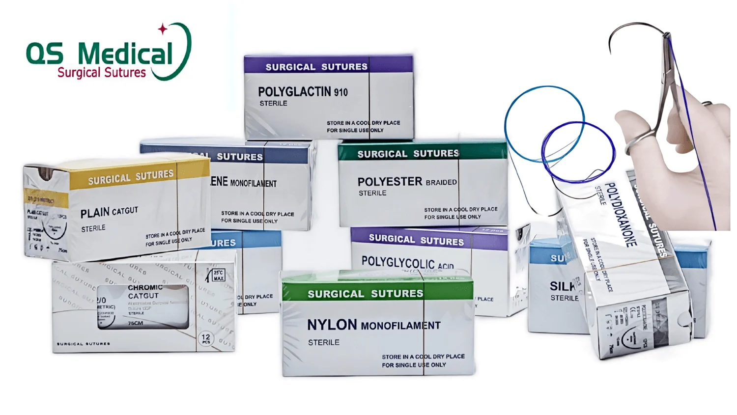 QS Medical sutures in surgical environment