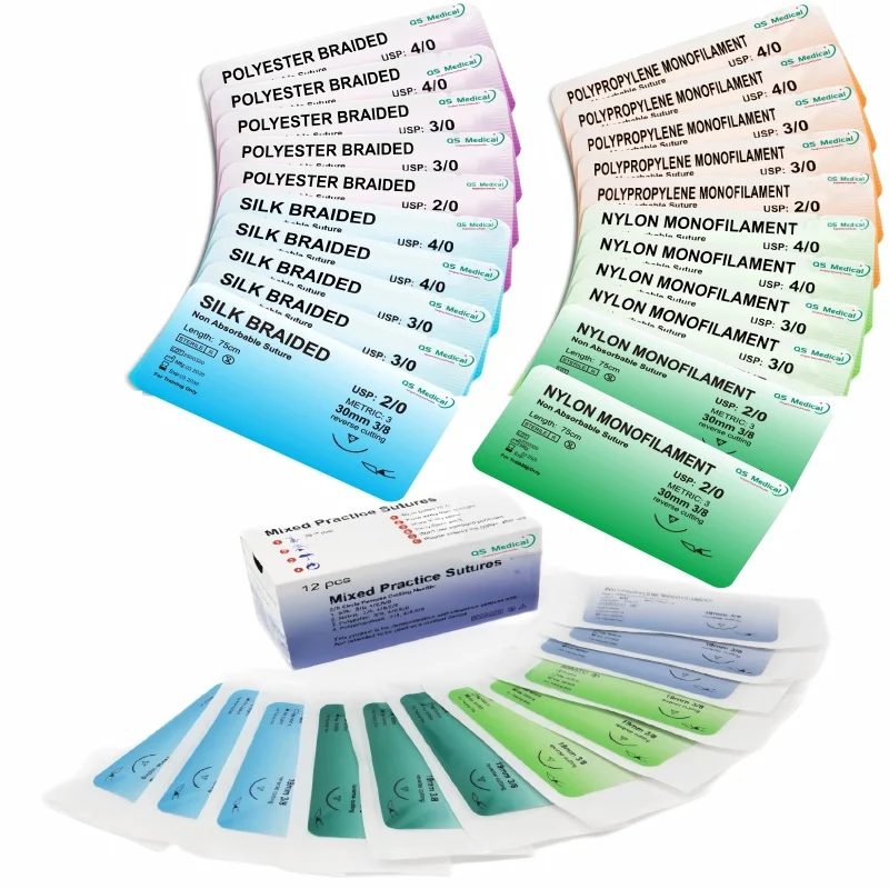 Absorbable sutures close-up