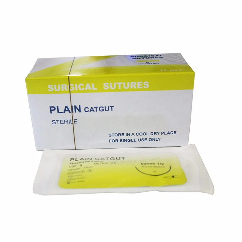 Absorbable sutures close-up