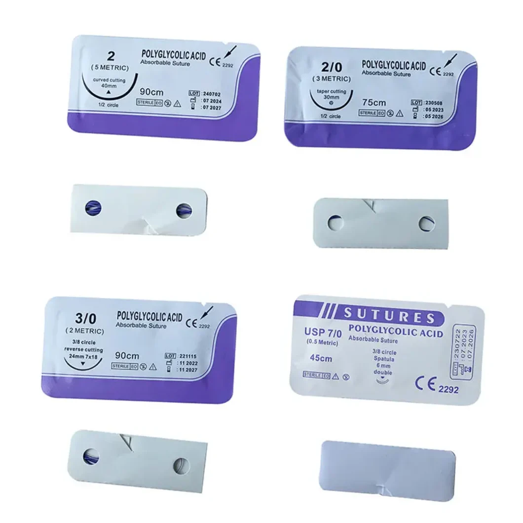 Absorbable sutures close-up